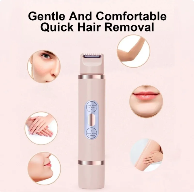 Dual-Head Painless Shaver - Face, Underarm, Bikini, Legs