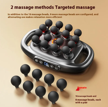 Percussion Massage Gun - 30 Speeds, Up to 16 Heads
